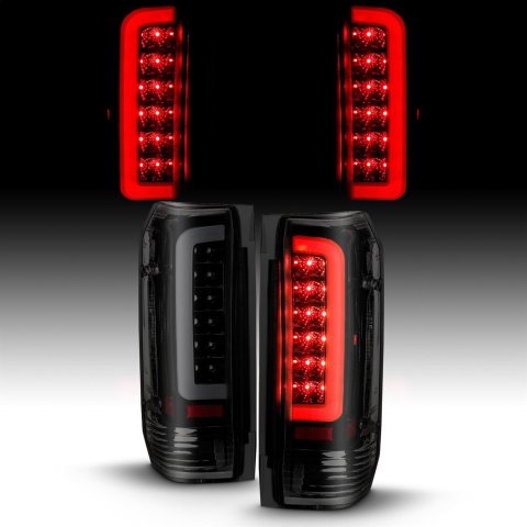 ANZO 1987-1996 Ford F-150 LED Taillights Black Housing Smoke Lens (Pair) thumbnail 5