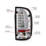 ANZO 95-00 Toyota Tacoma LED Taillights Chrome Housing Clear Lens (Pair) thumbnail 5