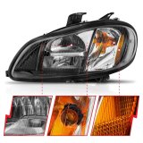 ANZO 2002-2014 Freightliner M2 LED Crystal Headlights Black Housing w/ Clear Lens (Pair) thumbnail 2