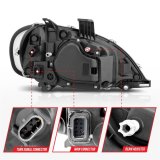 ANZO 2002-2014 Freightliner M2 LED Crystal Headlights Black Housing w/ Clear Lens (Pair) thumbnail 4