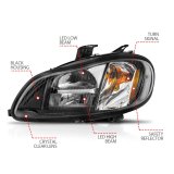 ANZO 2002-2014 Freightliner M2 LED Crystal Headlights Black Housing w/ Clear Lens (Pair) thumbnail 9