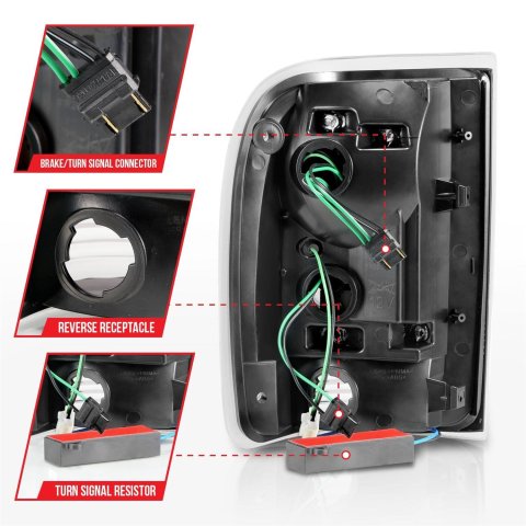 ANZO 1993-1997 Ford Ranger LED Tail Lights w/ Light Bar Black Housing Clear Lens thumbnail 4