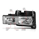 ANZO 1999-2000 Cadillac Escalade Crystal Headlights thumbnail 2