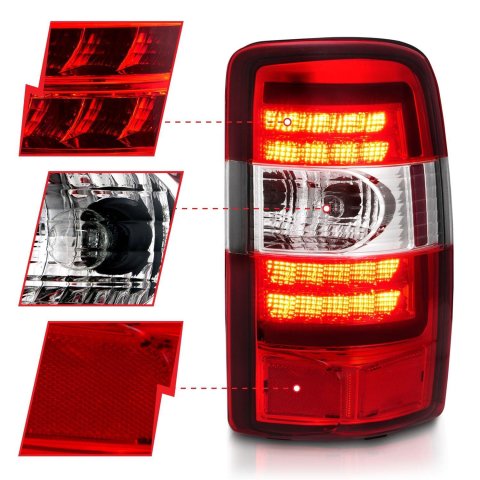 ANZO 2000-2006 Chevrolet Tahoe LED Tail Lights w/ Red Lens Chrome Housing thumbnail 3