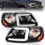 ANZO 1997-2003 Ford F-150 Projector Headlights w/ Light Bar Black Housing thumbnail 7