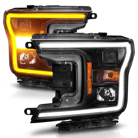 ANZO 2018-2020 Ford F-150 Projector Headlight w/ Plank Style Switchback Black Housing thumbnail 4