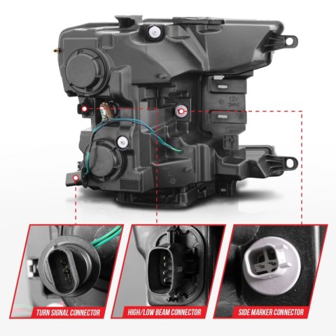 ANZO 2018-2020 Ford F-150 Projector Headlight w/ Plank Style Switchback Black Housing thumbnail 5