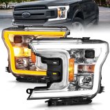 ANZO 2018-2020 Ford F-150 Projector Headlight w/Plank Style Switchback Chrome Housing thumbnail 8