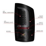 ANZO 2002-2006 Dodge Ram 1500 LED Tail Lights w/ Light Bar Black Housing Smoke Lens thumbnail 5
