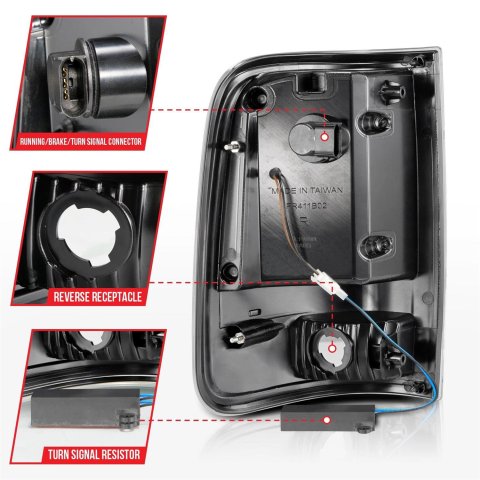 ANZO 2004-2006 Ford F-150 LED Tail Lights w/ Light Bar Black Housing Clear Lens thumbnail 1
