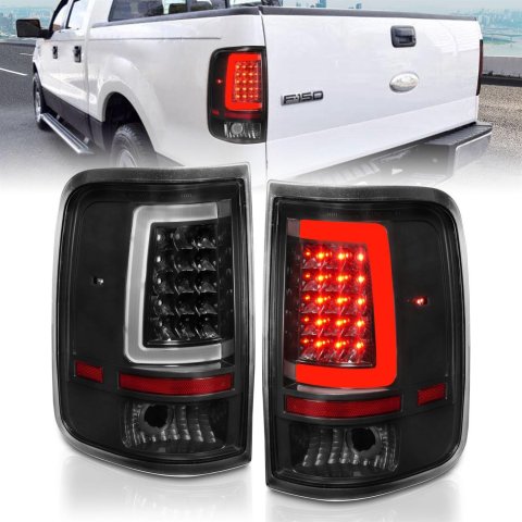 ANZO 2004-2006 Ford F-150 LED Tail Lights w/ Light Bar Black Housing Clear Lens thumbnail 2
