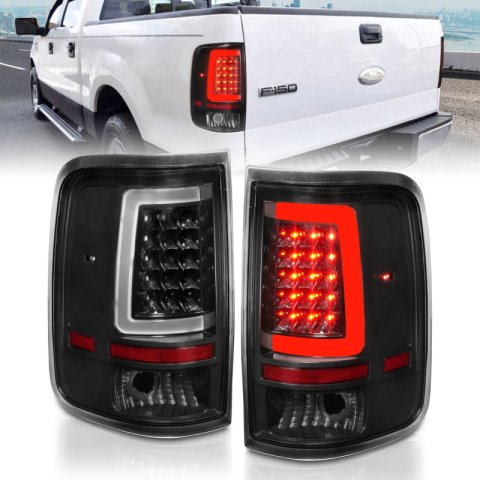ANZO 2004-2006 Ford F-150 LED Tail Lights w/ Light Bar Black Housing Clear Lens thumbnail 8