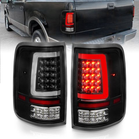 ANZO 2004-2006 Ford F-150 LED Tail Lights w/ Light Bar Black Housing Clear Lens thumbnail 9