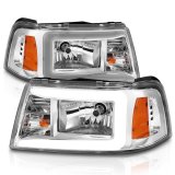 ANZO 2001-2011 Ford Ranger Crystal Headlights w/ Light Bar Chrome Housing thumbnail 1