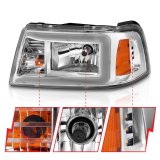 ANZO 2001-2011 Ford Ranger Crystal Headlights w/ Light Bar Chrome Housing thumbnail 3