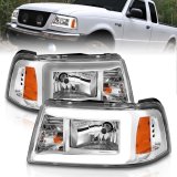 ANZO 2001-2011 Ford Ranger Crystal Headlights w/ Light Bar Chrome Housing thumbnail 7