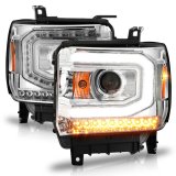 ANZO 2014-2015 GMC Sierra 1500 Projector Headlights w/ Light Bar Chrome Housing (Halogen Type) thumbnail 8