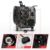 ANZO 2014-2015 GMC Sierra 1500 Projector Headlights w/ Light Bar Black Housing (Halogen Type) thumbnail 9