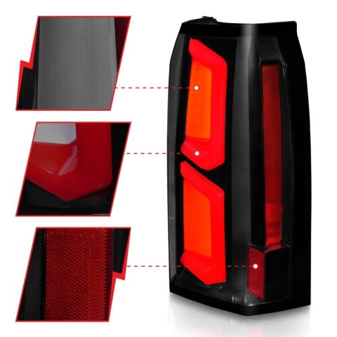 ANZO 2015-2020 Chevrolet Tahoe LED Tail Lights w/ Light Bar Black Housing Smoke Lens thumbnail 9