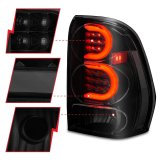 ANZO 2002-2009 Chevrolet Trailblazer LED Tail Lights w/ Light Bar Black Housing Smoke Lens thumbnail 3