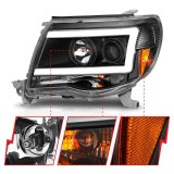 ANZO 05-09 Toyota Tacoma Projector Light Bar Style Headlights w/ C Light Bar thumbnail 2