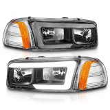 ANZO 99-17 GMC Sierra/Denali Headlights Black Amber (w/C Light Bars) thumbnail 2