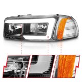 ANZO 99-17 GMC Sierra/Denali Headlights Black Amber (w/C Light Bars) thumbnail 3