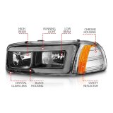 ANZO 99-17 GMC Sierra/Denali Headlights Black Amber (w/C Light Bars) thumbnail 5