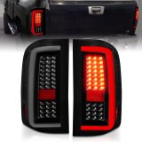 ANZO 2007-2013 Chevrolet Silverado1500/ 2500/ 3500 LED Tail Lights w/ Light Bar Black Housing Smoke thumbnail 3