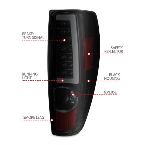 ANZO 2004-2012 Chevrolet Colorado/ GMC Canyon LED Tail Lights w/ Light Bar Black Housing Smoke Lens thumbnail 4
