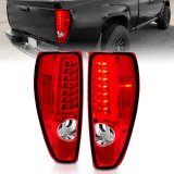 ANZO 2004-2012 Chevrolet Colorado/ GMC Canyon LED Tail Lights w/ Light Bar Chrome Housing Red/Clear thumbnail 3