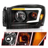 ANZO 06-09 Dodge RAM 1500/2500/3500 Headlights Black Housing/Clear Lens (w/Switchback Light Bars) thumbnail 1