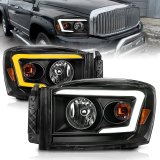 ANZO 06-09 Dodge RAM 1500/2500/3500 Headlights Black Housing/Clear Lens (w/Switchback Light Bars) thumbnail 7