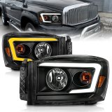 ANZO 06-09 Dodge RAM 1500/2500/3500 Headlights Black Housing/Clear Lens (w/Switchback Light Bars) thumbnail 8