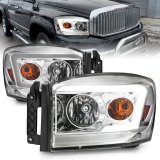 ANZO 06-09 Dodge RAM 1500/2500/3500 Headlights Chrome Housing/Clear Lens (w/ Light Bars) thumbnail 5