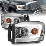 ANZO 06-09 Dodge RAM 1500/2500/3500 Headlights Chrome Housing/Clear Lens (w/ Light Bars) thumbnail 6