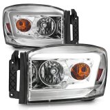 ANZO 06-09 Dodge RAM 1500/2500/3500 Headlights Chrome Housing/Clear Lens (w/ Light Bars) thumbnail 7