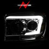ANZO 06-09 Dodge RAM 1500/2500/3500 Headlights Chrome Housing/Clear Lens (w/ Light Bars) thumbnail 9