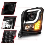 ANZO 15-17 GMC Yukon/Yukon XL Projector Headlights Black Housing/Clear Lens (w/ Light Bars) thumbnail 4
