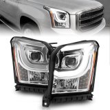 ANZO 2015-2017 GMC Yukon XL Projector Headlights W Lightbar - Chrome/Amber thumbnail 1