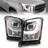 ANZO 2015-2017 GMC Yukon XL Projector Headlights W Lightbar - Chrome/Amber thumbnail 2