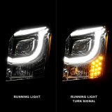 ANZO 2015-2017 GMC Yukon XL Projector Headlights W Lightbar - Chrome/Amber thumbnail 5