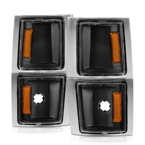 ANZO 1994-1998 Chevrolet Blazer Corner Lights Black Housing Clear Lens w/ Amber Reflector thumbnail 1