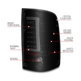 ANZO 2007-2013 GMC Sierra LED Tail Lights w/ Light Bar Black Housing Smoke Lens thumbnail 5