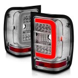 ANZO 2001-2011 Ford Ranger LED Tail Lights w/ Light Bar Chrome Housing Clear Lens thumbnail 4