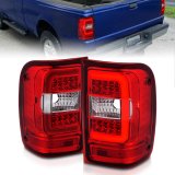 ANZO 2001-2011 Ford Ranger LED Tail Lights w/ Light Bar Chrome Housing Red/Clear Lens thumbnail 2