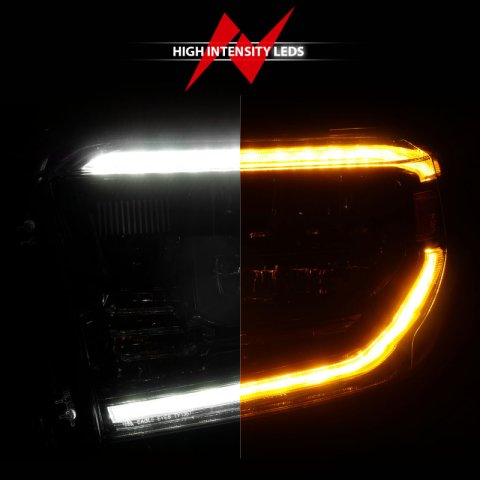 ANZO 14-21 Toyota Tundra (OE Halogen w/LED DRL) LED Crystal Headlights w/ Switchback & DRL - Blk thumbnail 8