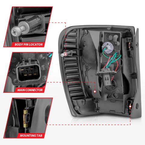 ANZO 1999-2004 Jeep Grand Cherokee LED Tail Lights w/ Light Bar Black Housing Smoke Lens thumbnail 8