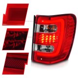 ANZO 1999-2004 Jeep Grand Cherokee LED Tail Lights w/ Light Bar Chrome Housing Red/Clear Lens thumbnail 5