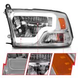 ANZO 2009-2020 Dodge Ram 1500 Full LED Square Projector Headlights w/ Chrome Housing Chrome Amber thumbnail 7